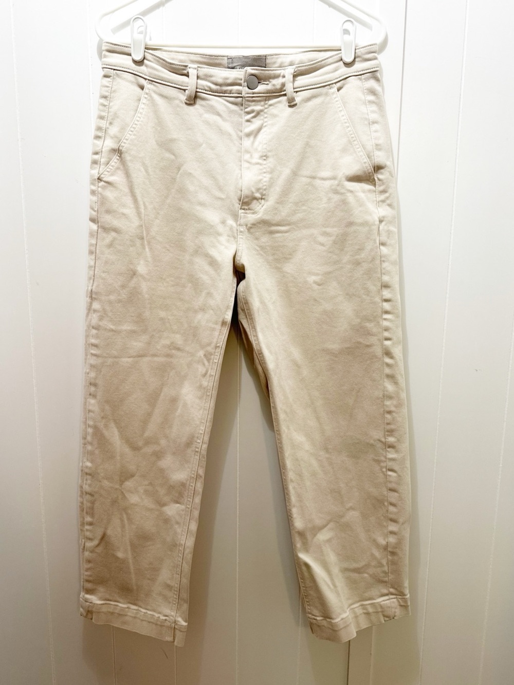 Everlane straight leg crop pant tan size 12 - Picture 2 of 5